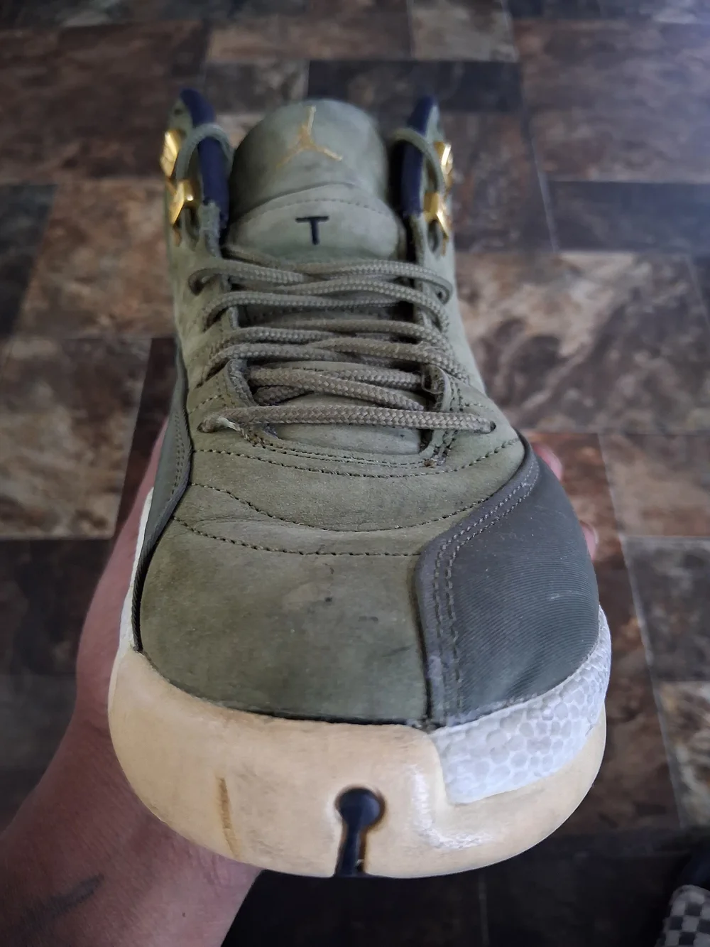 Jordan Men's Olive Green Mid-Top Basketball Shoes